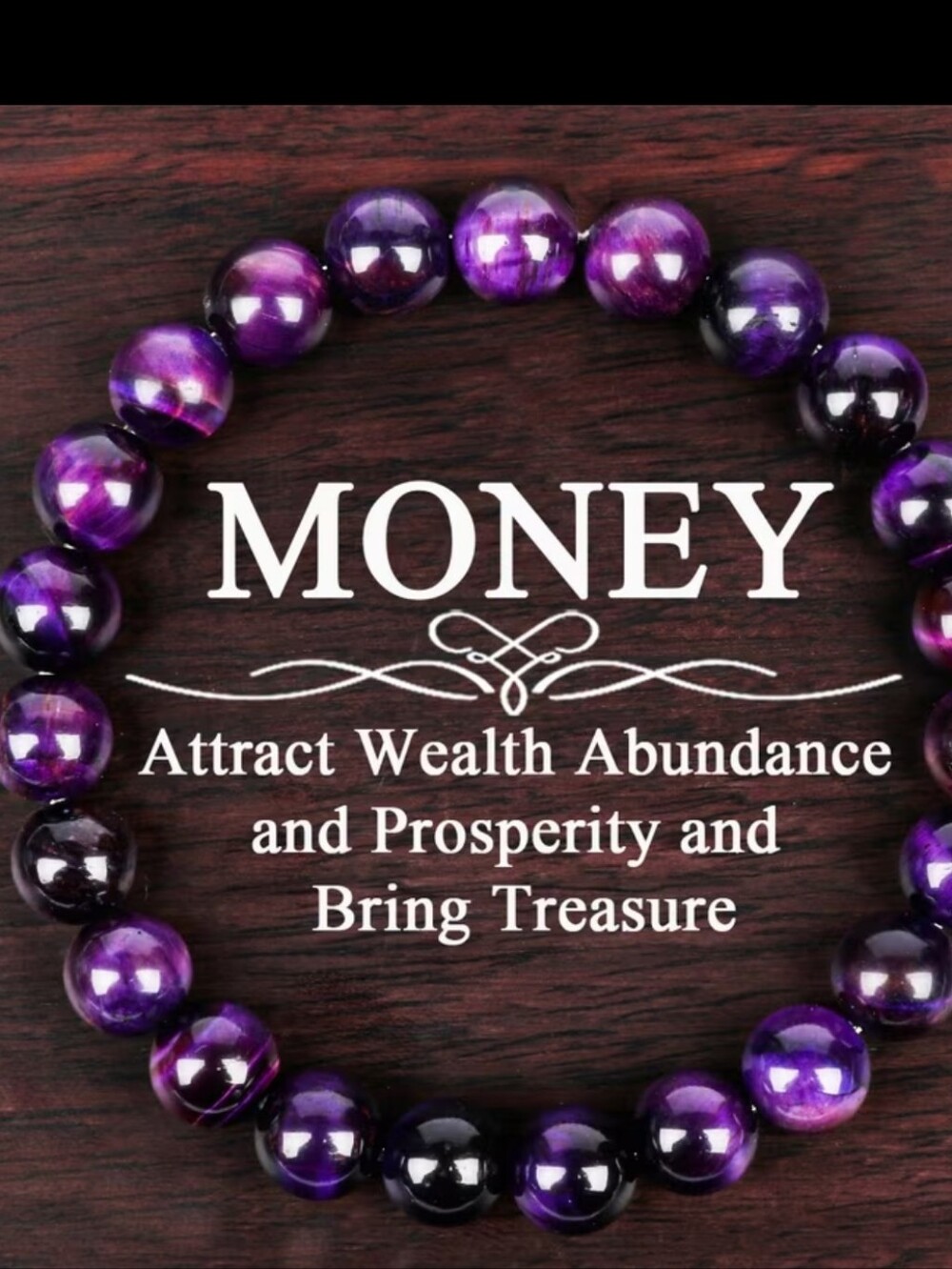 Purple Tiger's Eye Bracelet - Spiritual Wealth Jewelry, Like New